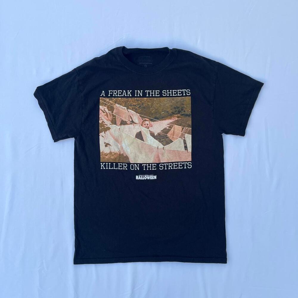 Michael Myers John Carpenter Men's Halloween Iconic Scene Graphic Wording